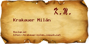 Krakauer Milán névjegykártya